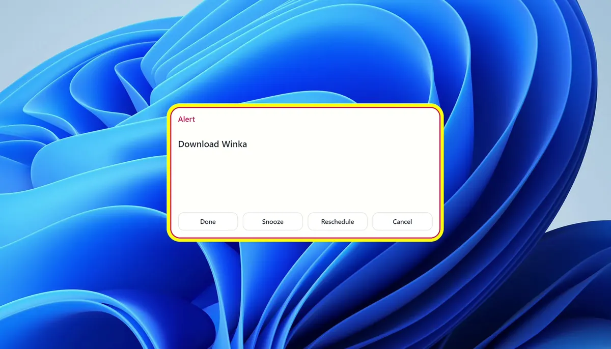 Winka desktop alert window